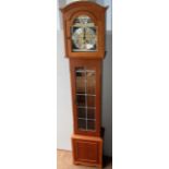 A Georgian reproduction grandmother clock with Roman numerals, in working order