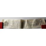 Victorian 'Freedom of the City of London' scroll issued to: 'Samuel Mullan of Ironmonger Lane in the