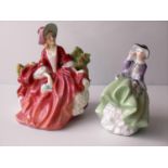 A Royal Doulton figure 'Lydia' HN 1908 and a Royal Doulton 'Top of the Hill' HN2126 (2) both without