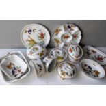 A selection of Royal Worcester Evesham range serving plates, bowls, dishes, tureens, etc - three