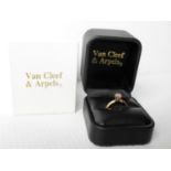 A Van Cleef & Arpels 0.3 carat round-cut diamond ring in 18k yellow gold, size L, 2.32g,