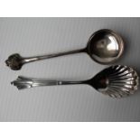 A silver spoon with shell bowl, Sheffield 1994 and another George V silver spoon, Sheffield 1934 (2)