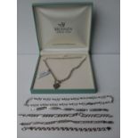 A cased Vicenza sterling silver necklace, another silver necklace and four bracelets (6)