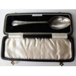 A George V cased silver spoon, Birmingham 1913