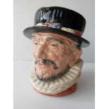 A Royal Doulton 'Beefeater' D6206 character jug, without damage or repair and 'Sairy Gamp' with