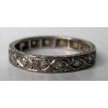 An 18ct white gold full-eternity ring pave-set with diamonds, 3.65g, size P