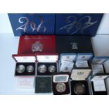 United Kingdom Proof Coin Collection Sets: 1990 (x2), 1993, 1994, 1997, 2005, 2006, 2007 (x2) in