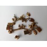 A 9ct yellow gold charm bracelet, 40g