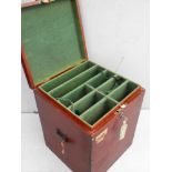 A 19th century hardwood silver chest with carry handles, lift-up lid, fitted baize interior with