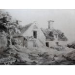 Cornelius Varley (1781-1873), COTTAGE SCENE, sepia watercolour over pencil, signed, inscribed and