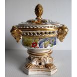 A Georgian Derby pot pourri vase and cover of compressed campana form, the rim applied with four