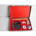 A Chinese vintage calligraphy set in original silk-lined case