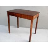 A Georgian mahogany oblong occasional table with string inlay on square tapering legs, 55 x 58 x