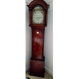 An early 19th century longcase clock by Charles Fletcher, Barnsley with domed hood, painted dial (31