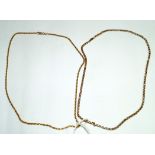 A 9k gold belcher link chain, together with, a 9k gold twist link chain (2) weight combined 14.