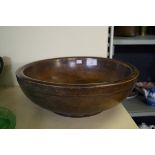 A 19th Century fruit wood dairy bowl.