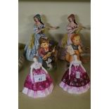 A mixed lot of figurines to include two Austrian examples, two Coalport examples, etc.