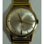 Rotary: A manual wind wristwatch, to a gilt metal strap.