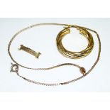 A 9k gold flat link chain, together with,