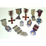 A collection of approx ten good quality silver and enamel Masonic badges,