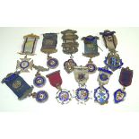 A collection of approx eleven good quality silver and enamel Masonic badges,