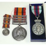 Queen Victoria Boer war medal named to Lt. F. A. Verney N. C.