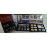 A large collection of modern British proof coinage To include silver Britannia dated 1999,