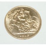 A George V gold half sovereign London mint dated 1913