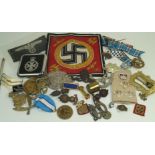 A large collection of military badges and medals To include Argyll & Sutherland regiment,