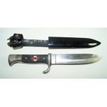 A Nazi Germany Hitler Youth knife The single edged 13.