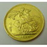 A George IV gold sovereign dated 1822 Extremely fine condition reference Spink 3800