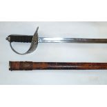 A George V infantry officer's sword With straight single edged single fullered 81cm blade,