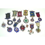 A collection of approx twelve good quality silver and enamel Masonic badges,
