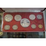 A Bahamas 1972 nine piece proof set in case of issue, together with special handling gloves.