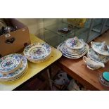 A Masons Ironstone Strathmore pattern dinner service to include tureens etc.