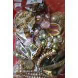 A collection of costume jewellery, to include; brooches,