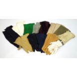 A collection of vintage ladies leather gloves To include twelve pairs,