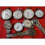 A collection of various pocket watches, together with,