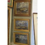 Three 20th Century Dutch oil paintings, indistinctly signed, depicting landscape scenes,