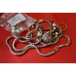 A collection of eight various ear studs and pendants, together with a bar brooch,