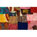 A large collection of vintage Jacqmar silk scarves and neckerchiefs Each of square form with