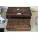 Two good quality carved hardwood Anglo Indian storage boxes.