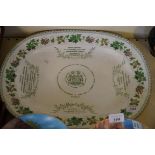 A 19th Century commemorative meat plate presented in commemoration of the coming of age of the