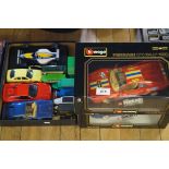 Two vintage Burago cars to include a Ferrari GTO rally together with an assorted of further diecast