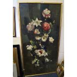 Diebold (20th Century) - large oil on canvas depicting still life and flowers.