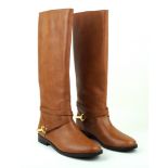 Lauren by Ralph Lauren: A pair of tan leather riding boots Size 39,