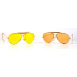 A pair of Vintage Ray-Ban Bausch & Lomb 'Outdoorsman Bullet hole Kalichrome shooters' The yellow