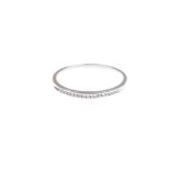 A diamond half hoop eternity ring With a uniform line of round brilliant-cut diamonds to a platinum