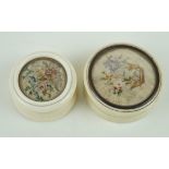 Two circular ivory patch boxes Late 19th/early 20th Century,