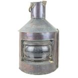 A large copper 'Starboard' ships lantern With brass swing handle,